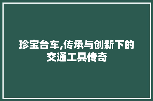 珍宝台车,传承与创新下的交通工具传奇