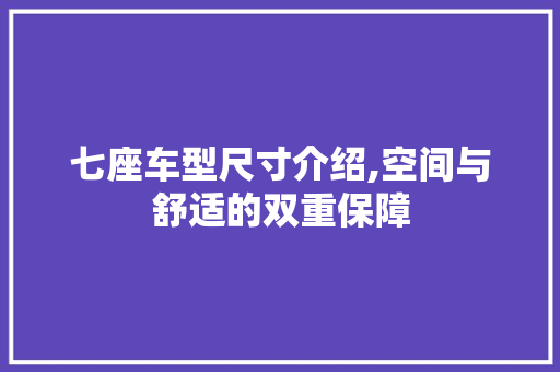 七座车型尺寸介绍,空间与舒适的双重保障