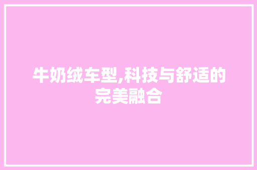 牛奶绒车型,科技与舒适的完美融合
