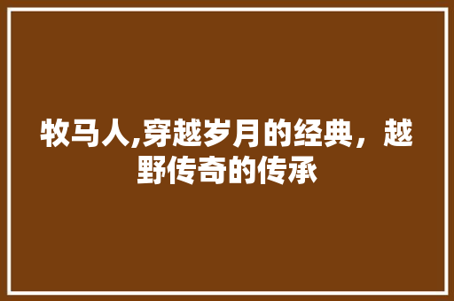 牧马人,穿越岁月的经典，越野传奇的传承