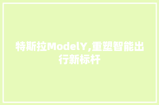 特斯拉ModelY,重塑智能出行新标杆