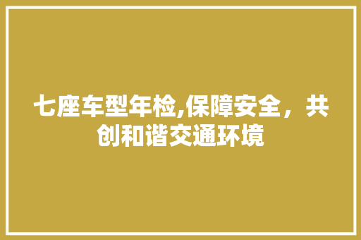 七座车型年检,保障安全，共创和谐交通环境