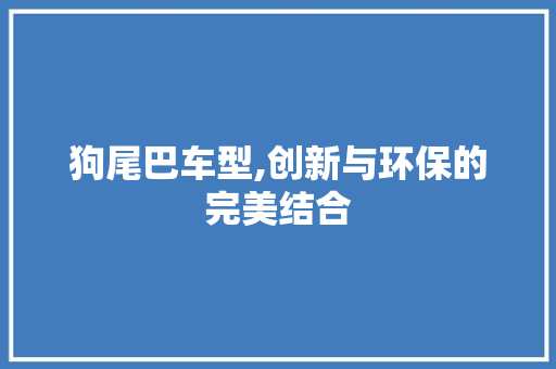 狗尾巴车型,创新与环保的完美结合