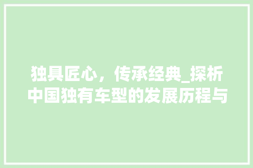 独具匠心，传承经典_探析中国独有车型的发展历程与魅力