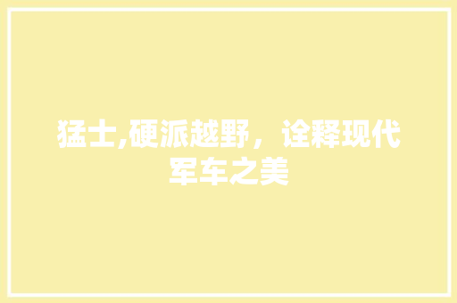 猛士,硬派越野，诠释现代军车之美
