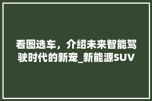 看图选车，介绍未来智能驾驶时代的新宠_新能源SUV 蓄电池配件