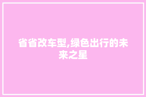省省改车型,绿色出行的未来之星 车身配件