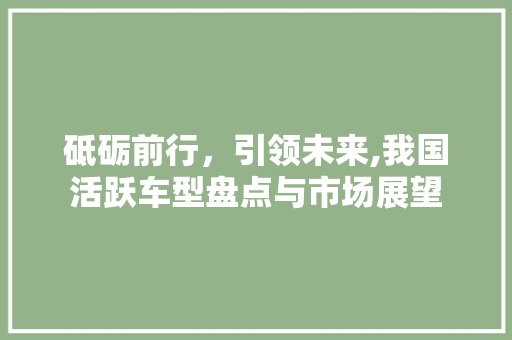 砥砺前行，引领未来,我国活跃车型盘点与市场展望
