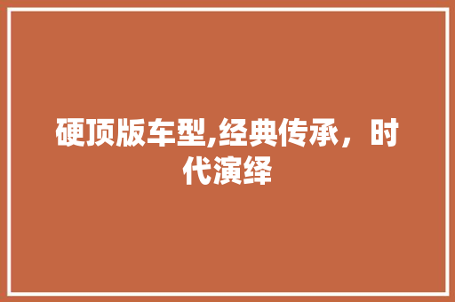 硬顶版车型,经典传承，时代演绎