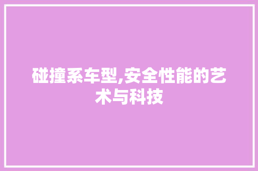 碰撞系车型,安全性能的艺术与科技