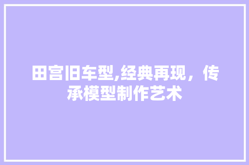 田宫旧车型,经典再现，传承模型制作艺术