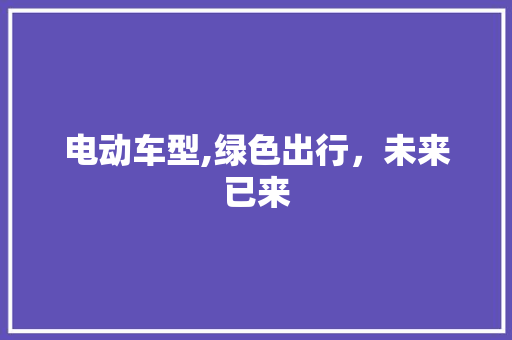 电动车型,绿色出行，未来已来