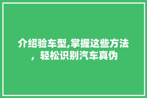 介绍验车型,掌握这些方法，轻松识别汽车真伪 发动机配件