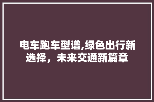 电车跑车型谱,绿色出行新选择，未来交通新篇章