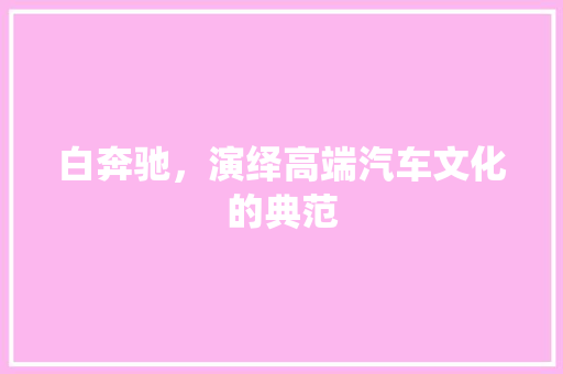 白奔驰，演绎高端汽车文化的典范