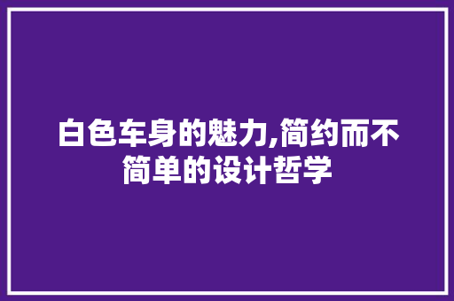 白色车身的魅力,简约而不简单的设计哲学
