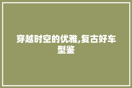穿越时空的优雅,复古好车型鉴