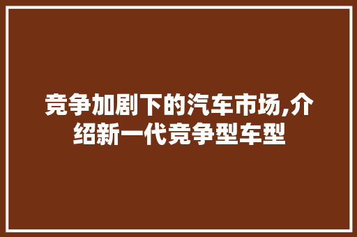 竞争加剧下的汽车市场,介绍新一代竞争型车型