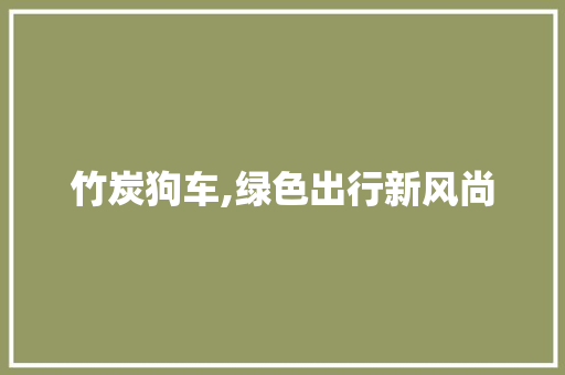 竹炭狗车,绿色出行新风尚
