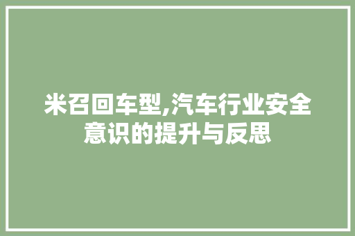 米召回车型,汽车行业安全意识的提升与反思