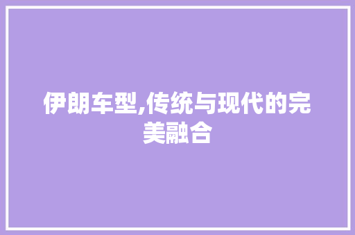 伊朗车型,传统与现代的完美融合