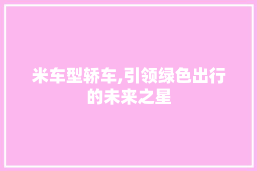 米车型轿车,引领绿色出行的未来之星