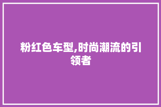 粉红色车型,时尚潮流的引领者
