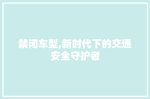禁闭车型,新时代下的交通安全守护者