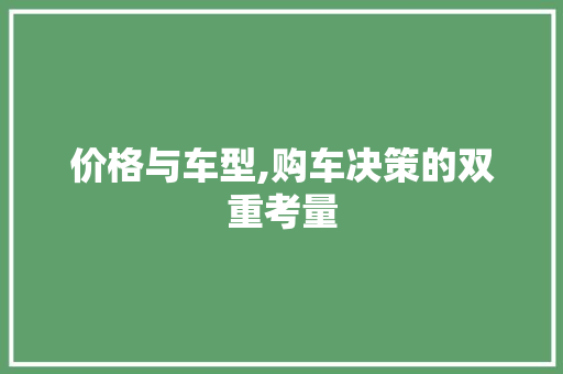 价格与车型,购车决策的双重考量 车灯配件