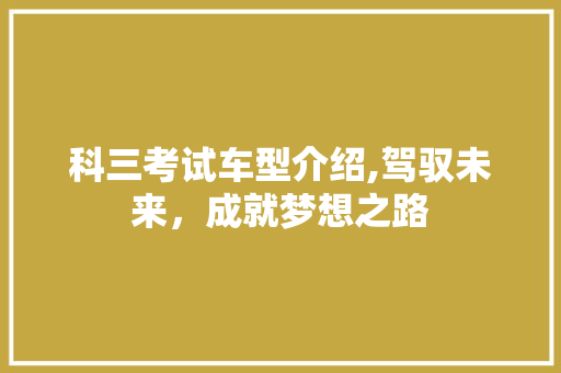 科三考试车型介绍,驾驭未来，成就梦想之路