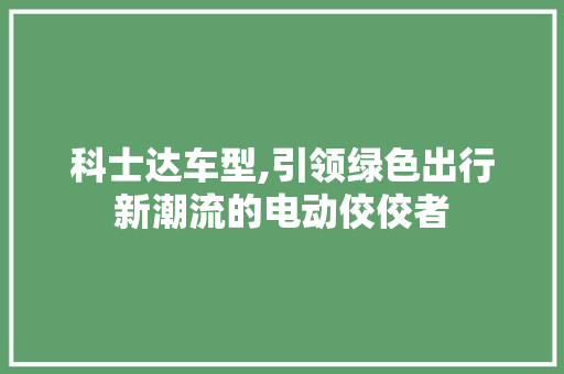 科士达车型,引领绿色出行新潮流的电动佼佼者