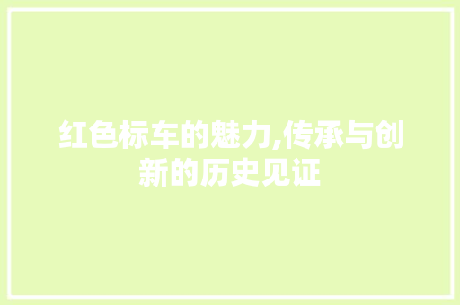 红色标车的魅力,传承与创新的历史见证