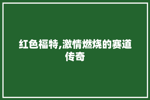 红色福特,激情燃烧的赛道传奇