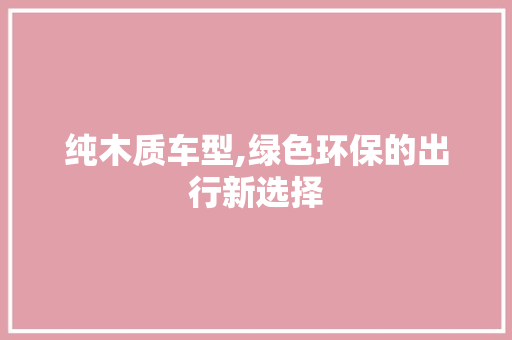 纯木质车型,绿色环保的出行新选择
