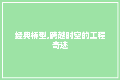 经典桥型,跨越时空的工程奇迹 车身配件