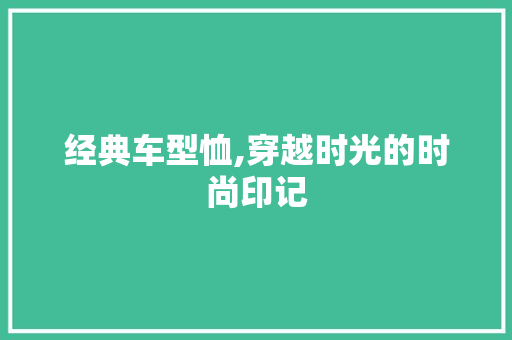 经典车型恤,穿越时光的时尚印记
