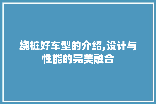 绕桩好车型的介绍,设计与性能的完美融合