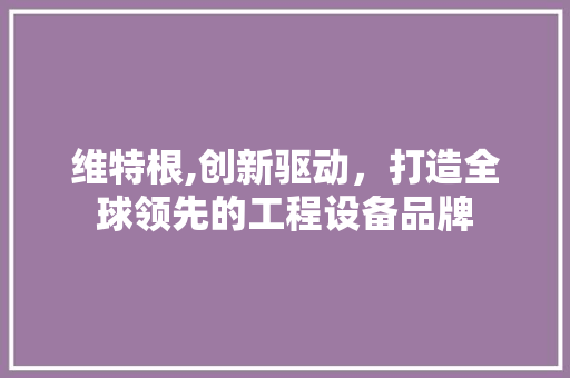 维特根,创新驱动，打造全球领先的工程设备品牌
