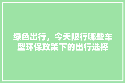 绿色出行，今天限行哪些车型环保政策下的出行选择