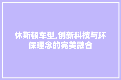 休斯顿车型,创新科技与环保理念的完美融合