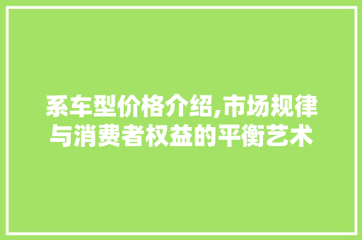 系车型价格介绍,市场规律与消费者权益的平衡艺术