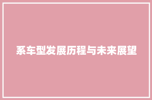 系车型发展历程与未来展望
