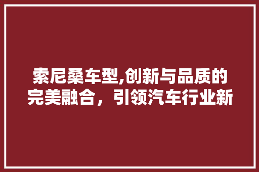 索尼桑车型,创新与品质的完美融合，引领汽车行业新潮流
