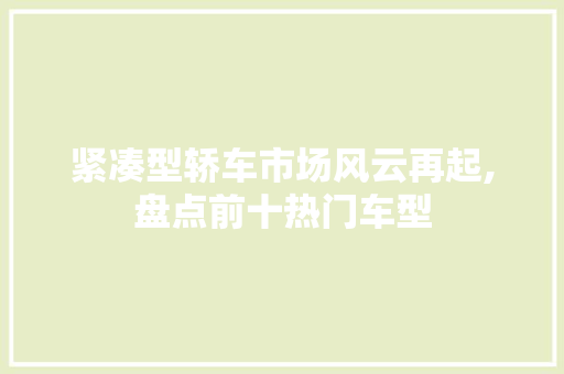 紧凑型轿车市场风云再起,盘点前十热门车型