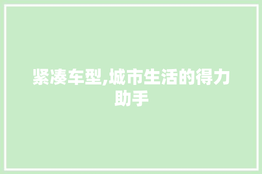 紧凑车型,城市生活的得力助手 底盘配件
