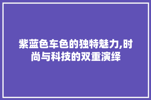 紫蓝色车色的独特魅力,时尚与科技的双重演绎