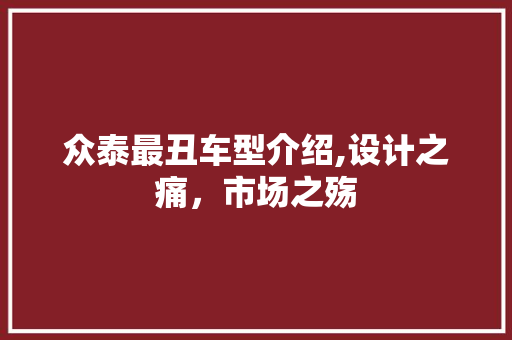 众泰最丑车型介绍,设计之痛，市场之殇