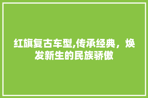 红旗复古车型,传承经典，焕发新生的民族骄傲