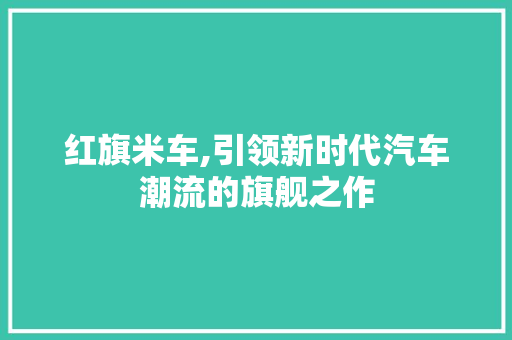 红旗米车,引领新时代汽车潮流的旗舰之作 汽车配件