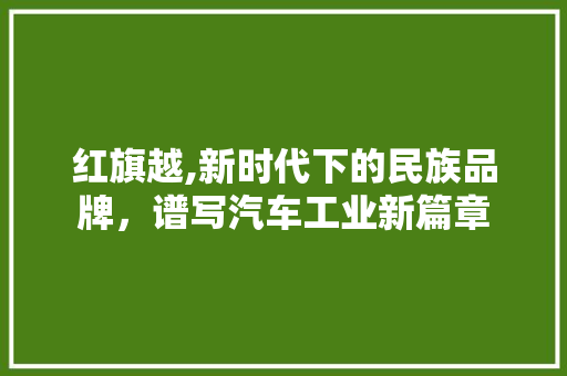 红旗越,新时代下的民族品牌，谱写汽车工业新篇章